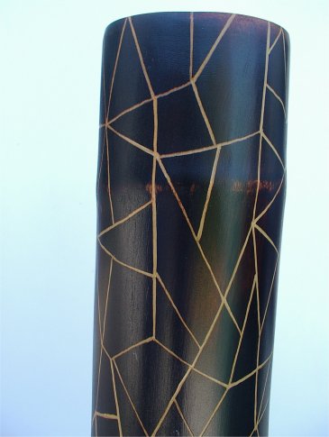 Lacquered floor bamboo vase